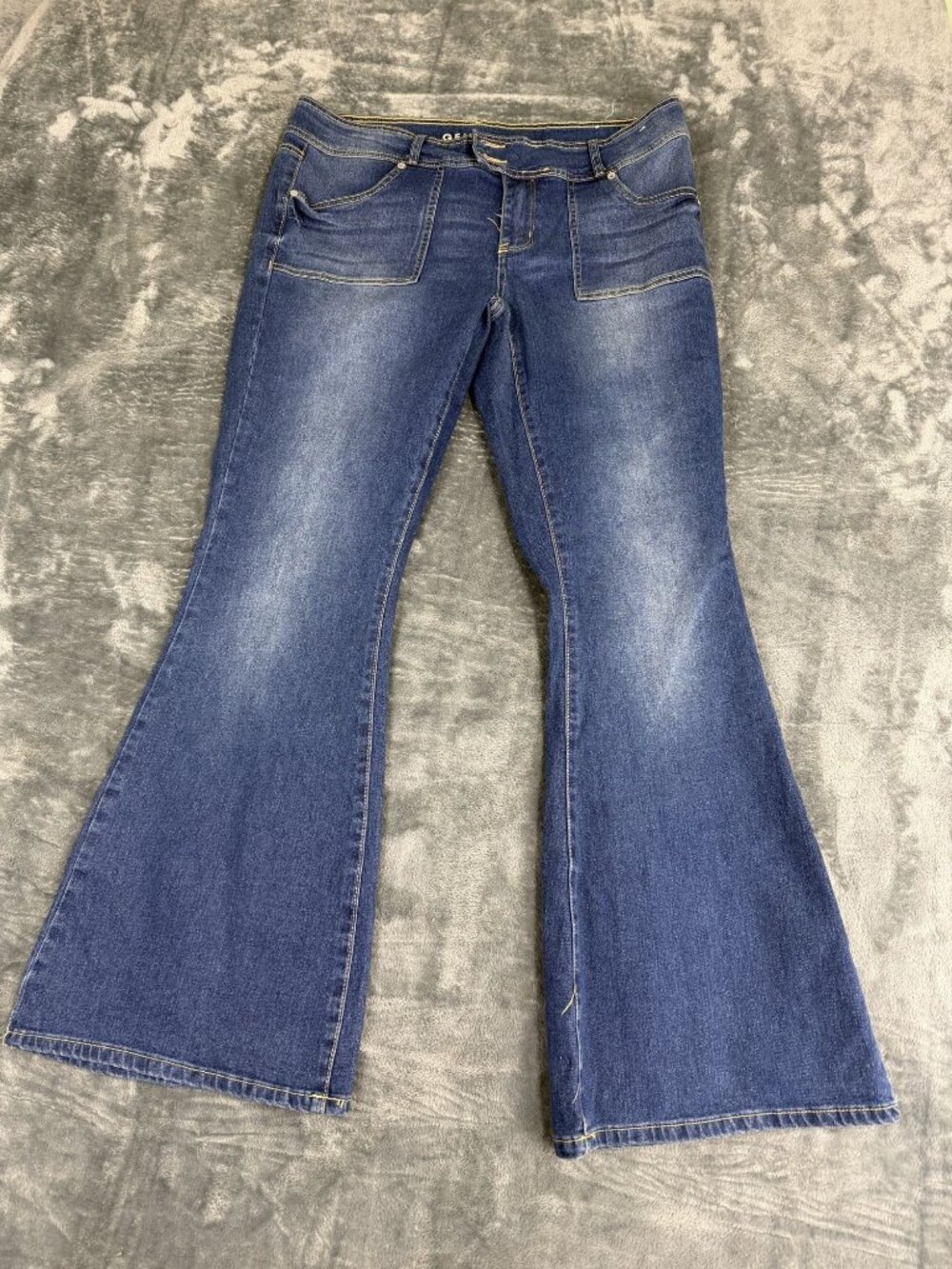 Gemma Rae Womens Blue Flared Denim Jeans Size 15/32